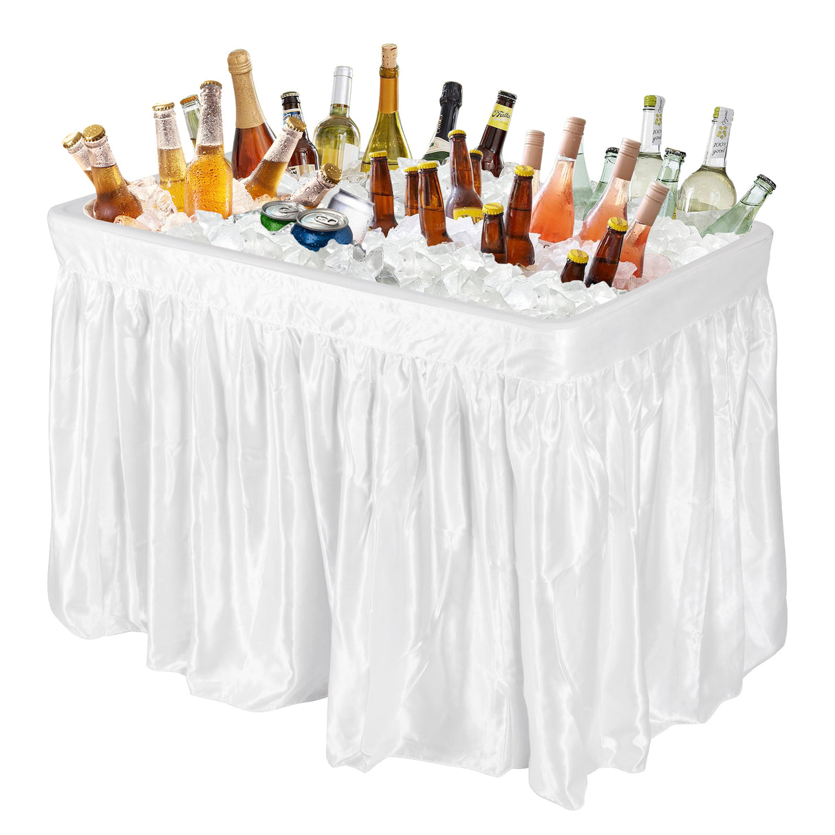 4 Feet Plastic Party Ice Folding Table with Matching Skirt