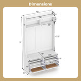 4-In-1 Hall Tree with Coat Rack and Flip Drawers for Entryway Mudroom