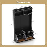 4-In-1 Hall Tree with Coat Rack and Flip Drawers for Entryway Mudroom