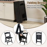 4 Pack Resin Folding Chairs with Padded Seat