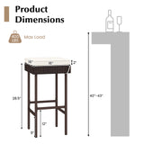 Patio Rattan Barstools Set of 2/4 with Footrest and Soft Cushions for Backyard Balcony