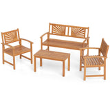 Outdoor Wicker Sofa Chairs and Loveseat with Rectangle Coffee Table
