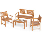 Outdoor Wicker Sofa Chairs and Loveseat with Rectangle Coffee Table