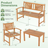 Outdoor Wicker Sofa Chairs and Loveseat with Rectangle Coffee Table