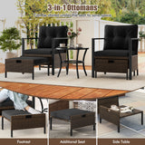 4 Piece Outdoor Furniture Set with Glass Topped Coffee Table