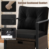 4 Piece Outdoor Furniture Set with Glass Topped Coffee Table