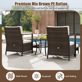 4 Piece Outdoor Furniture Set with Glass Topped Coffee Table