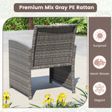 4 Piece Patio Conversation Set Rattan Chair Loveseat and Table Set