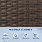4 Piece Patio Rattan Conversation Set with Cozy Seat Cushions