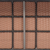 4 Piece Patio Wicker Sofa Set 2 Rattan Chairs and Loveseat with Table-Brown
