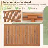 4 Piece Patio Wood Furniture Set Acacia Wood Sofa Set with Loveseat