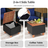 4 Piece Outdoor Conversation Set with Storage Coffee Table