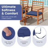 4 Pieces Outdoor Furniture Set with Stable Acacia Wood Frame