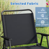 4 Pieces Patio Folding Furniture Set with SPC Coffee Table and Patio Chairs-Black