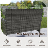 4 Pieces Patio Rattan Conversation Set with Tempered Glass Coffee Table