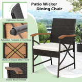 Set of 2/4 Patio Wicker Dining Chairs with Soft Zippered Cushion