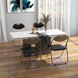 6 Pieces U-Shape Folding Chairs with Hollow Handle