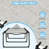 4 Position Folding Lounge Chaise with Adjustable Backrest and Footrest