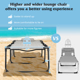 4 Position Folding Lounge Chaise with Adjustable Backrest and Footrest