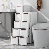 3/4/5/6-Drawer Rolling Organizer Unit Narrow Storage Cabinet with Built-In Wheels for Small Space-3