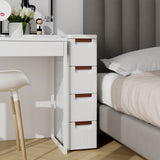 3/4/5/6-Drawer Rolling Organizer Unit Narrow Storage Cabinet with Built-In Wheels for Small Space-3