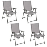 Set of 4 Patio Folding Chair Set with Rustproof Metal Frame