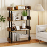 4-Tier Bookshelf Open Bookcase with Anti-Tipping Kit Industrial Storage Unit
