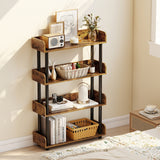 4-Tier Bookshelf Open Bookcase with Anti-Tipping Kit Industrial Storage Unit