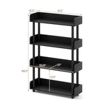 4-Tier Bookshelf Open Bookcase with Anti-Tipping Kit Industrial Storage Unit