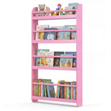 4-Tier Bookshelf Organizer for Toys and Books with Basswood Crossbar