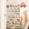 4-Tier Bookshelf Organizer for Toys and Books with Basswood Crossbar