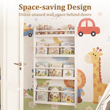 4-Tier Bookshelf Organizer for Toys and Books with Basswood Crossbar