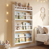 4-Tier Bookshelf Organizer for Toys and Books with Basswood Crossbar