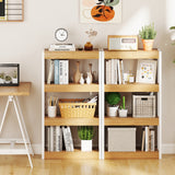 4 Tier Bookshelf Wooden Bookcase with Dual Anti-Tipping Kits