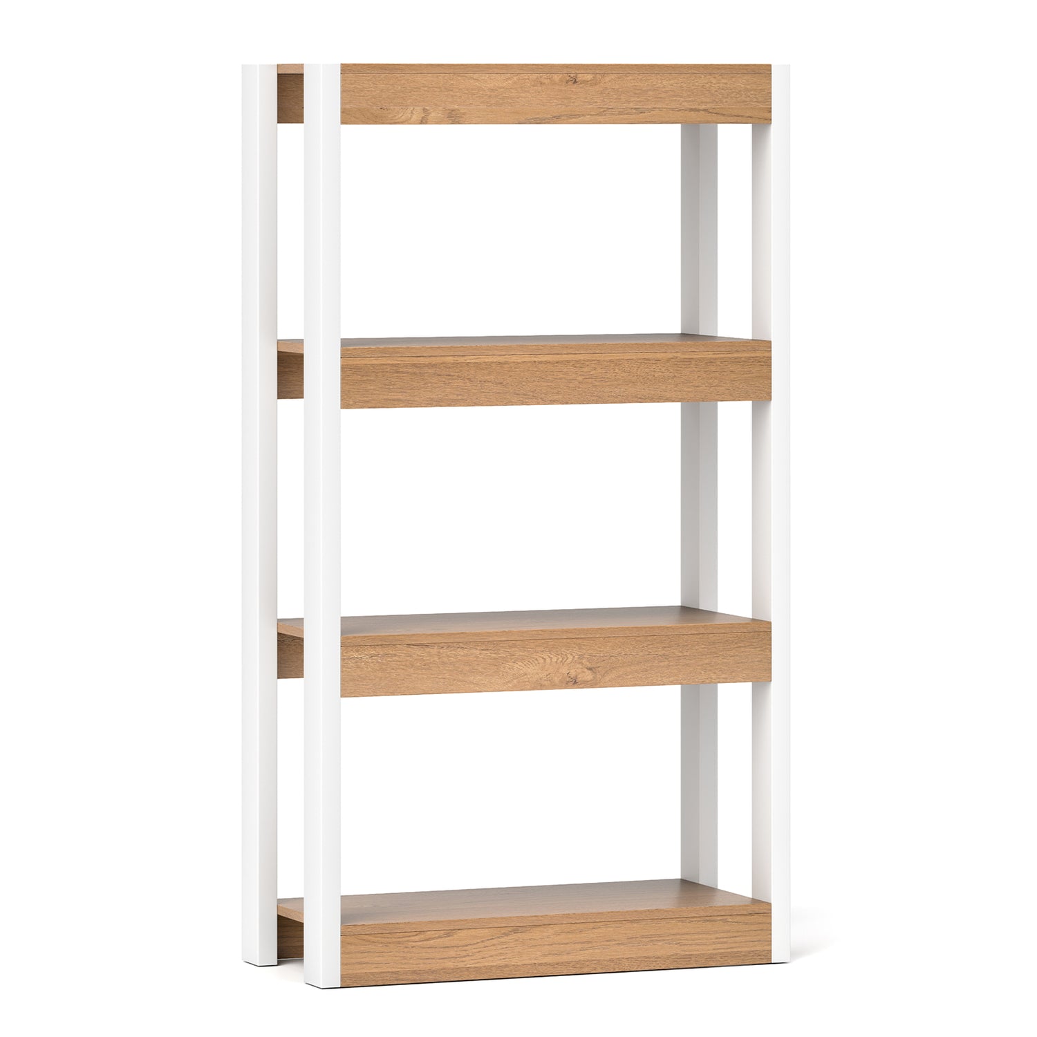 4 Tier Bookshelf Wooden Bookcase with Dual Anti-Tipping Kits