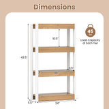 4 Tier Bookshelf Wooden Bookcase with Dual Anti-Tipping Kits