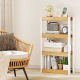 4 Tier Bookshelf Wooden Bookcase with Dual Anti-Tipping Kits
