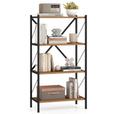 4-Tier Bookshelf with Heavy-Duty Metal Frame