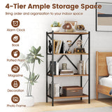 4-Tier Bookshelf with Heavy-Duty Metal Frame