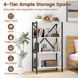 4-Tier Bookshelf with Heavy-Duty Metal Frame
