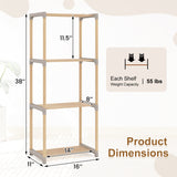 5-Tier/4-Tier Bookshelf with Open Shelves for Home Office and Bathroom-5/Bathroom-4