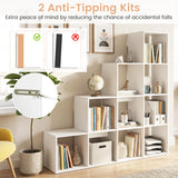 4-Tier Bookshelf with 2 Anti-Tipping Kits for Home Office