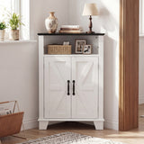 4-Tier Corner Storage Cabinet with Open Shelf
