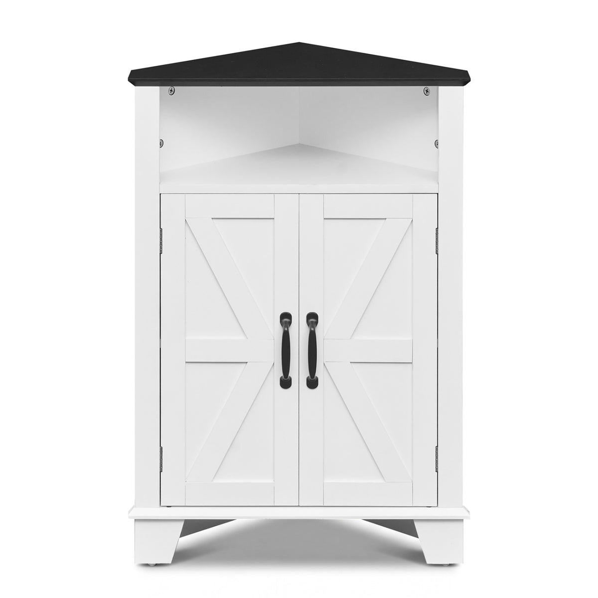 4-Tier Corner Storage Cabinet with Open Shelf