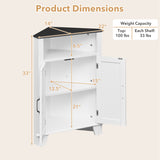 4-Tier Corner Storage Cabinet with Open Shelf