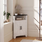 4-Tier Corner Storage Cabinet with Open Shelf