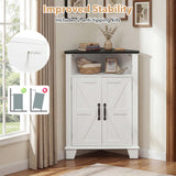 4-Tier Corner Storage Cabinet with Open Shelf