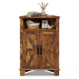 4-Tier Corner Storage Cabinet with Open Shelf