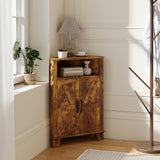 4-Tier Corner Storage Cabinet with Open Shelf