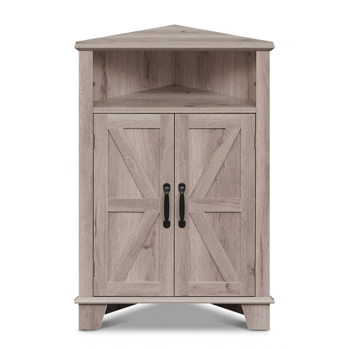 4-Tier Corner Storage Cabinet with Open Shelf
